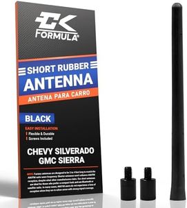 Flexible Rubber Short Antenna for Truck - Chevy Silverado GMC Sierra (Year 1999-2025), Chevy Silverado 1500 Accessories, GMC Sierra Accessories, Car Antenna Replacement, Antena para Carro, Black
