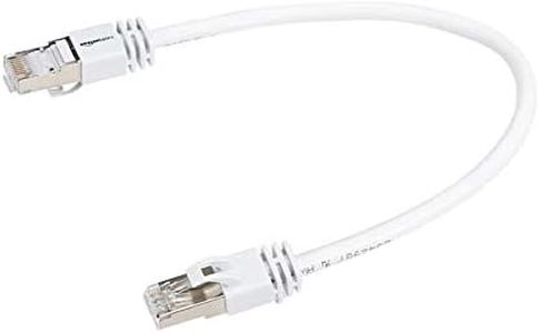 AmazonBasics Cat 7 High-Speed Gigabit Ethernet Patch Internet Cable - White, 0.3m, 5-Pack