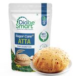 DiabeSmart Sugar Care Plus Atta 1 KG| Ultra Low Carb Diabetic Atta | 70% Lower Glycemic Load for Better Sugar Release Control |High Fiber High Protein Flour | 5 Superfood & Seed Multigrain Low GI Atta