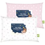 2-Pack Toddler Pillow - Soft Organic Cotton Toddler Pillows for Sleeping - Small Pillow for Kids - Kids Pillows for Sleeping - Kids Pillow for Travel, School, Nap, Age 2 to 5 (Daisy)