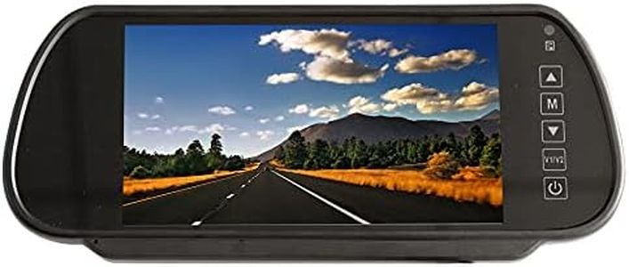Elinz 7" Clip on Rearview Mirror Monitor 2 AV Inputs 800x480 Anti Reflective 12V 24V for Reversing Camera Car Caravan