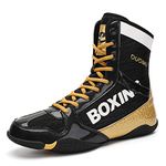 Boxing Shoes Men's Wrestling Shoes Teenagers Muay Thai Kickboxing Sparring Boxers Trainers Martial Arts Shoes Breathable Bodybuilding Boxing Boots 36-46