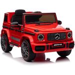 Kids Republic Licensed AMG G63-12V Electric Ride-On Car for Kids with Parental Remote Control, LED Lights, Leather Seat, and MP3 Player (Low door, Red)