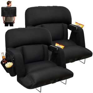DEKEMASTER Stadium Seats with Back Support, Exclusive Sofa Style Design 23inch Wide Bleacher Chairs with Extra Thick Back and Cushion, 6 Reclining Positions for Sport Events Camping