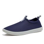 Lands' End Slip On Water Shoes Men, Quick Dry Neoprene Sport Mens Water Shoes for Beach, Pool, or River with Drainage Holes, Navy Blue or Black, Size 7-15 Aqua Swim Shoes for Men, Deep Sea Navy, 8