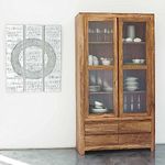 MODERN FURNITURE SHEESHAM Wood Multipurpose Kitchen Crockery Cabinet Display Rack with 2 Door and 4 Drawer for Living Room Bedroom Solid Wood Bookcase Wooden Furniture for Home Office (Natural Finish)