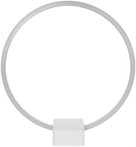Brightech Circle LED Nightstand Lamp with USB Port – Compact Bed Stand Lamp for Bedroom, Living Room - Modern Asian Table & Desk Lamp on Side & End Tables - White