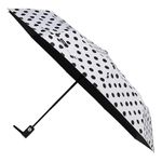 Agaric Cute Polka Dots Compact Travel Umbrella - 10 Ribs Windproof Umbrella, 46” Auto Open/Close Portable Umbrella with Reinforced Canopy and Ergonomic Handle (Upgrade) (UV-White)