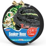 Naicet Soaker Hose 25FT Heavy Duty Rubber Saves 75% Water End Cap Included for Additional Hose Connect Great for Gardens/Flower Beds