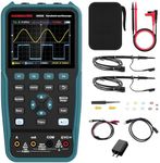 HANMATEK 3 in 1 Handheld Oscilloscope Multimeter with 2 Channels HO52S 3.5"TFT Oscilloscop, 50Mhz Waveform Generator Multimeter Backlit Screen, Auto-Calibration Function, Memory Function, Multi Tester