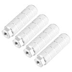 X AUTOHAUX 4pcs Bicycle Rear Foot Pegs Footrests Silver Tone Fit 3/8 Inch Axles