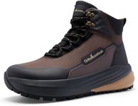 OrthoComfoot Men's Orthopedic Waterproof Lightweight Walking Shoes: Arch Support for Plantar Fasciitis, Orthotic Trail Sneakers, Neuropathy Outdoor Backpacking Traction Walking Shoes Brown Size 9.5