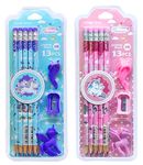 FunBlast Stylish Pencils Stationary Kit - Pencil Set with Sharpener, Erasers and pencil Cap for Kids, Boys and Girls, Birthday Return Gift Stationary Set (Pack of 2)