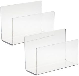 2 Pack Clear Acrylic Mail Organizer, Letter Holder for Desk (6 x 4 x 2.5 Inches)