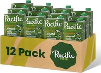 Pacific Foods Organic Unsweetened Almond Milk, Plant Based Milk, 32 oz Carton (12 Pack)