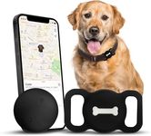 Dog Tracker, Pet Tracker with Dog Collar Tracker Holder, Dog Tracker with No Monthly Fees for Location Tracking, Work with Find My (iOS Only), Not GPS Tracker (Black)
