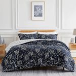 Southshore Fine Living, Inc. Botanical Leaves Collection - Cal/King Comforter Set, Premium Bedding, All-Season Down Alternative, Summer Coverlet, Oversized 3-Piece Fluffy Comforter King Size, Blue
