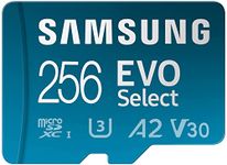 SAMSUNG EVO Select Micro SD-Memory-Card + Adapter, 256GB microSDXC 130MB/s Full HD & 4K UHD, UHS-I, U3, A2, V30, Expanded Storage for Android Smartphones, Tablets, Nintendo-Switch (MB-ME256KA/AM