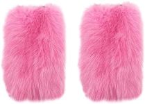LVCOMEFF Women Faux Fur Leg Warmer Boot Cover Cuffs Y2K Furry Sexy For Cosplay Daily Wear Fuzzy Soft