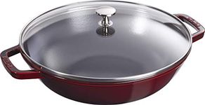 STAUB 40511-466-0 Cast Iron Wok, Grenadine, 30 cm