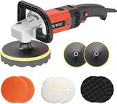 RUYIKA Electric Car Polishers and Buffers, 1600W Professional Orbit Polishing Machine, 8 Variable Speeds, 7'' 180mm Buffing Waxing Sponge Pads, Car Detailing Kit