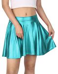 HDE Women's Casual Fashion Flared Pleated A-Line Circle Skater Skirt (Teal, Large)