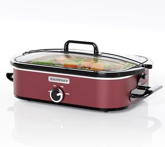 [NEW] MAGNIFIQUE 4-Quart Slow Cooker with Casserole Manual Warm Setting - Perfect Kitchen Small Appliance for Family Dinners, Dishwasher Safe Crock