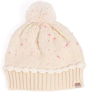 Cupcake Shaped Knit Beanie Hat for Girls 6-12 Years, Premium Quality, Warm Fleece-Lined, Cute Design Winter Essential, Off-White