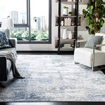 SAFAVIEH Amelia Collection 9' x 12' Ivory/Blue ALA700A Modern Abstract Non-Shedding Living Room Bedroom Dining Home Office Area Rug