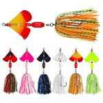 Buzzbait Spinnerbait Fishing Lures Kit, Bass Fishing Swinging Sugar Buzzbait Multicolor Rubber Skirts Swimbaits Spinner Bait Jig Lures Freshwater Saltwater