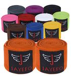 Jayefo Sports Hand Wraps 180 Inches Inner Boxing Gloves Martial Arts Wraps for Men & Women Boxing MMA Kickboxing Muay Thai - Pair (ORANGE)