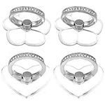 4 Pcs 360 Degree Rotation Heart Phone Ring Support Holder Mobile Phone Ring Holder Stand Finger Kickstand 360° Degree Rotation Clear Phone Ring for Phone