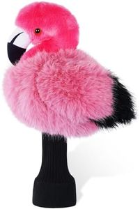 mytag Funny Golf Club Head Covers, Flamingo Animal Plush Driver Headcover, Golf Headcover Fits Standard 460cc Driver Head