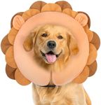 BEAUTYZOO Dog Cone Alternative After Surgery for Large Medium Small Dogs, Soft Inflatable Cone Collar for Dogs Cats, Dog Neck Donut E Collar Dog Recovery Collar to Stop Licking, Lion, XL