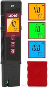 GIDIGI Digital pH Meter High Accuracy UL-Certified pH Water Tester with pH Test Kits Color LCD Backlit Display with pH Test Strip for Pool Hydroponic Aquarium pH and Alkalinity Tester