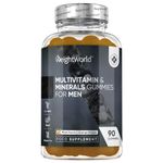 Multivitamin Gummies for Men - 90 Vegan Gummies - Added with Maca, Panax Ginseng & 12 Essential Multivitamins and Minerals Like Vitamin A, C, E, B & Zinc - Natural Peach & Orange Flavoured Gummies