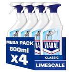 Viakal Classic Limescale Remover Spray, 4 x 800ml, to Remove Up to 100% of Limescale with Anti-Droplet Technology