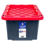 American Lifting 17-Gallon Storage Containers - Tough with Lids Durable Stackable - Keep Your Belongings Safe and Organized - (4 Pack - Red)