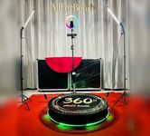 SRS Automatic 360 Spin Photo Booth Machine (30) inch. with Flight Case, with 2 Tripod Stand,& Light and red Carpet Complete Set