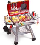 CUTE STONE Kids BBQ Grill Playset, Kitchen Toy Set, Realistic Smoke Toy BBQ Grill Playset with Toy Grill, Toy Kitchen Accessories, Indoor/Outdoor Interactive Pretend Play Toys for Boys Girls, 23.6" H