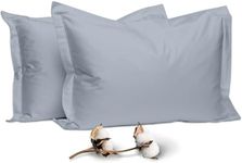 100% Egyptian Cotton Pillow Cases, a Set of 2 Cool Pillowcase, Long-Staple 100% Cotton Breathable, and Soft Sateen Weave Bed Pillow Cover, Comfy Pillow Covers 48 * 74 CM (Quiet Blue)