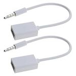 EMSea 2 Pcs AUX to USB Adapter 1/8 