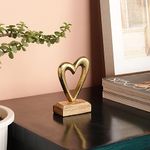 PURESTORY Heart Shape Decoration Items | Heart Shape Showpiece | Decor Items for Book Shelf | Showpiece for Bedroom & Living Room | Showpiece for Couple Gift | Decorative Showpiece - 4.8 Inches