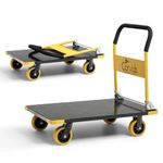 Corvids 600 Kg Heavy-Duty Folding Metal Hand Platform Trolley/Truck | 2-Year Warranty | Portable & Compact Industrial Dolly Cart with 360 Rotating Wheels for Home, Office & Warehouse Use