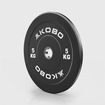 Kobo Bumper Plate/Black Rubber Olympic Weight Plate 5 Kg x 2 = 10 Kg (IMPORTED)