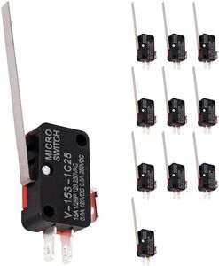 BlueStars Pack of 10 V-153-1C25 Micro Limit Switch Blade Momentary 250VAC/125VDC 15A Perfect for Arduino, Appliance and General Electrical Equipment Supplies