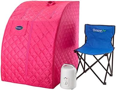 Durasage Portable Lightweight Steam Sauna Spa with 60 Minute Timer, Chair, 800 Watt Steam Generator, Dual Pockets, and Zippered Openings, Fuchsia
