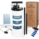 FIRSTINFO Pneumatic/Manual 6.5L Vacuum Fluid and Oil Extractor Transfer Pump Tool with 4 Tubes and one brake bleeding hose with check valve for Cars Motorbikes