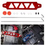 xbrtaia battery hold down kit,Red Aluminum Alloy car battery holder,Battery Tie Down - with 10in J bolts,Car Accessories.