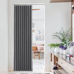 NICETOWN Grey Blackout Curtains for Doorway/Living Room, Room Divider Curtains Privacy Soundproof for Bedroom/Bathroom, Thermal Insulated Temporary Drapes Accordion Style, Grey, 50W x 80L, 1 Panel,